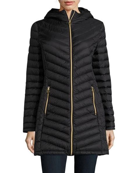 michael kors mens black jackets|Michael Kors long puffer jacket.